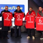 Trikotausch der Partner Goodyear und FC Bayern München